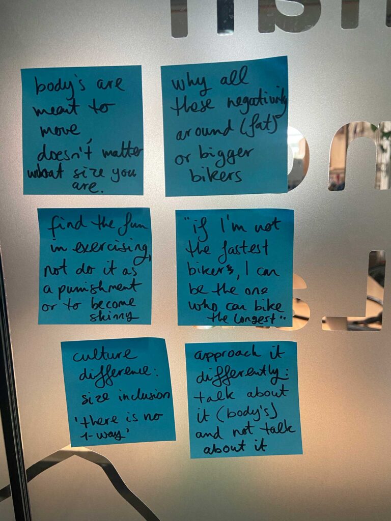 Sticky notes brainstorming.